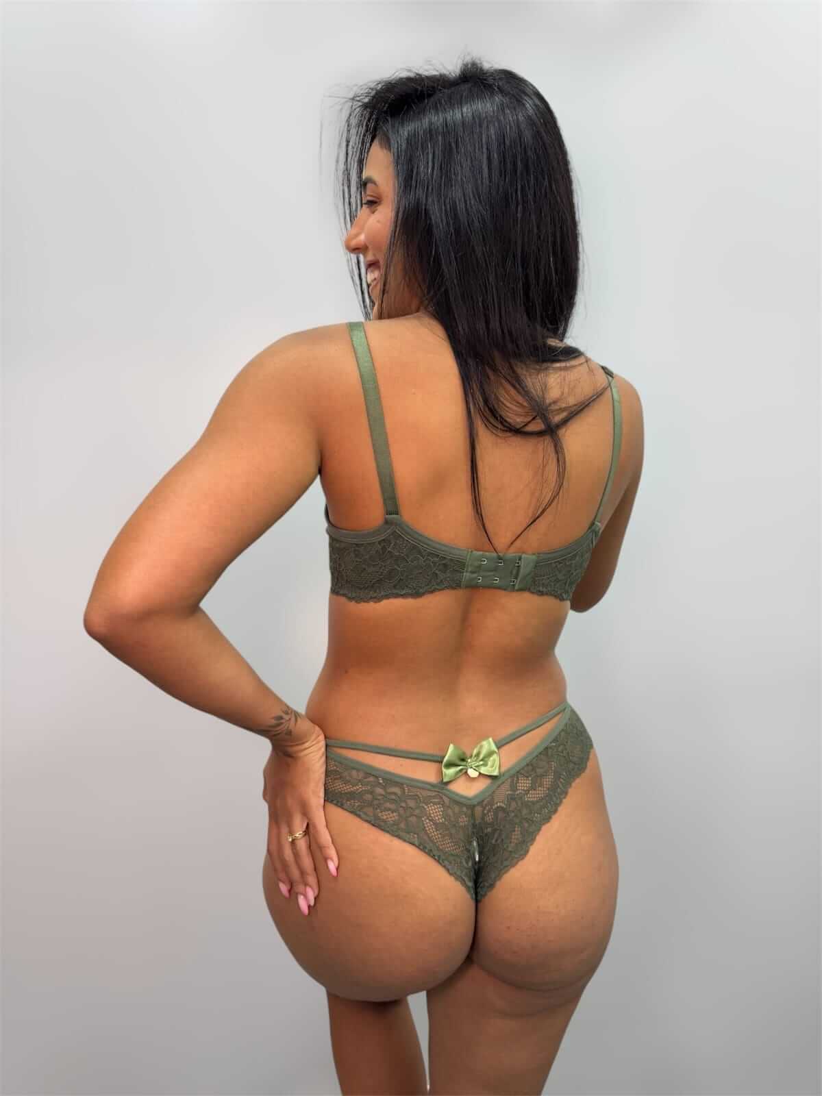 CALCINHA FIO DENTAL EM RENDA COM LAÇO 422083- THAYS & THAMIRES